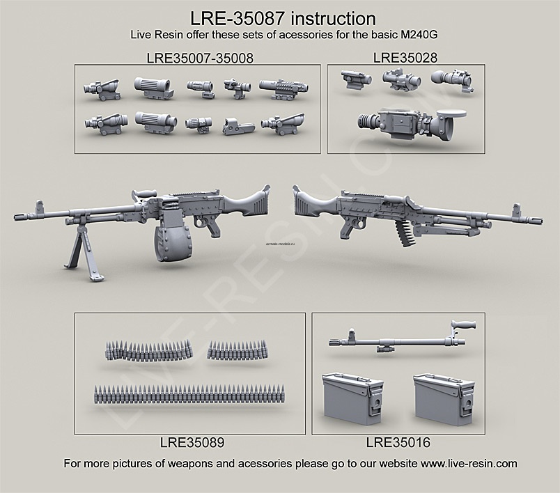 LRE35087 Ручной пулемет корпуса Морской Пехоты США M240G