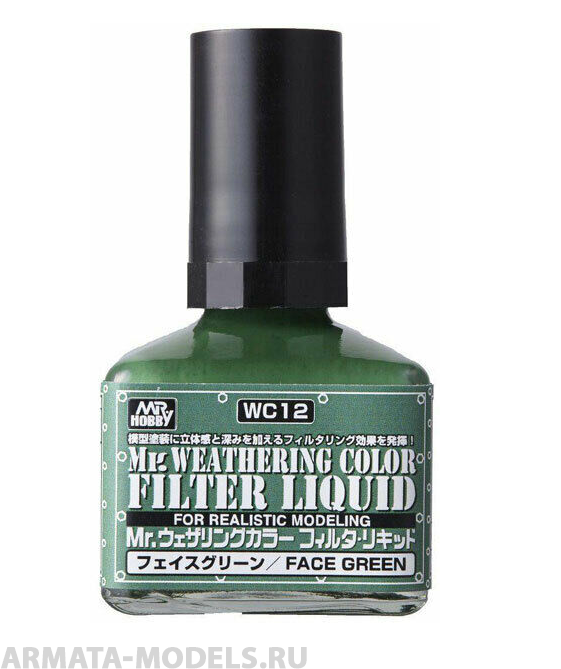 WC12  краска 40мл MR.WEATHERING COLOR WC12 LIQUID FACE GREEN
