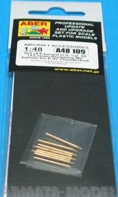 ABR-A48-109  Дополнения для  Set of 8 turned cal .50 (12,7mm) U.S. Browning M2 barrels for P-47 Thunderbolt  для  1/48