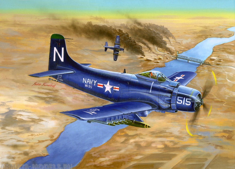 02252 Самолёт  A-1D AD-4 Skyraider  Trumpeter