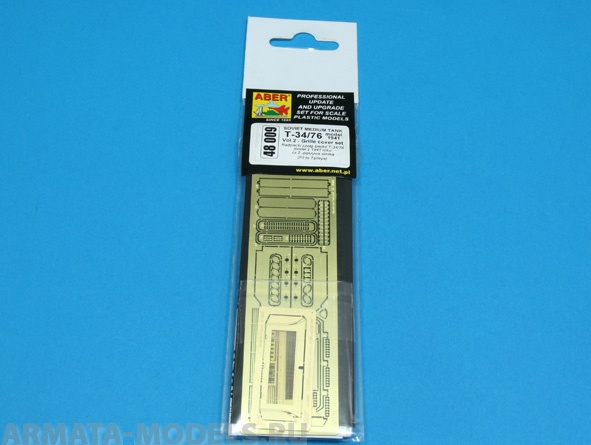ABR-48-009  Дополнения для  T-34/76 model 1941- Vol.2 grille cover set для Tamiya 1/48